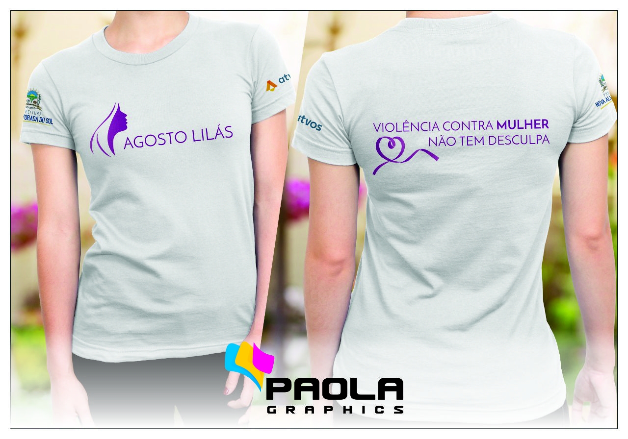 1 Camiseta Agosto Lilás Campanha Contra Violência da Mulher - W3artestampa  - Camiseta Feminina - Magazine Luiza